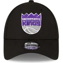 casquette-courbee-noire-ajustable-9forty-the-league-sacramento-kings-nba-new-era