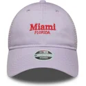 casquette-trucker-violette-ajustable-pour-femme-9twenty-city-miami-villes-et-plages-new-era