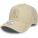 casquette-trucker-beige-pour-femme-a-frame-league-essential-new-york-yankees-mlb-new-era