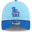 casquette-courbee-bleue-ajustable-9twenty-4th-july-los-angeles-dodgers-mlb-new-era