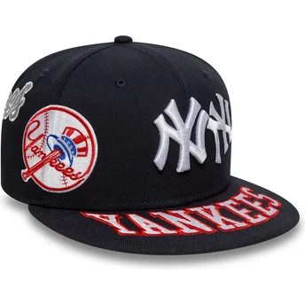 Casquette plate bleue marine ajustée 59FIFTY All Over New...