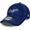 casquette-courbee-bleue-ajustable-9twenty-contrast-stitch-los-angeles-dodgers-mlb-new-era