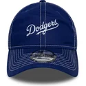 casquette-courbee-bleue-ajustable-9twenty-contrast-stitch-los-angeles-dodgers-mlb-new-era