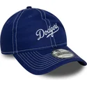 casquette-courbee-bleue-ajustable-9twenty-contrast-stitch-los-angeles-dodgers-mlb-new-era