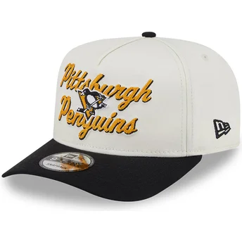 Casquette courbée beige et noire snapback 9FIFTY A Frame Chainstitch Pittsburgh Penguins NHL New Era