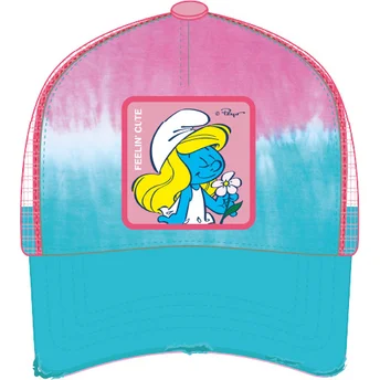 Casquette trucker bleue et rose La Schtroumpfette SMU ETT2 Les Schtroumpfs Capslab
