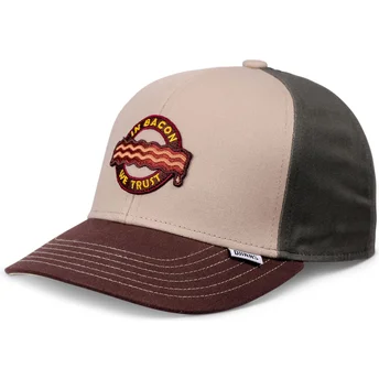 Casquette courbée multicolore snapback pour enfant Food Bacon Basic Djinns