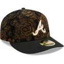 casquette-courbee-noire-ajustee-59fifty-low-profile-floral-cord-three-looms-printed-corduroy-atlanta-braves-mlb-new-era
