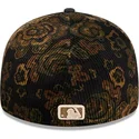 casquette-courbee-noire-ajustee-59fifty-low-profile-floral-cord-three-looms-printed-corduroy-atlanta-braves-mlb-new-era