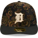 casquette-courbee-noire-ajustee-59fifty-low-profile-floral-cord-three-looms-printed-corduroy-detroit-tigers-mlb-new-era
