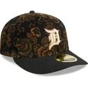 casquette-courbee-noire-ajustee-59fifty-low-profile-floral-cord-three-looms-printed-corduroy-detroit-tigers-mlb-new-era