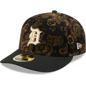 casquette-courbee-noire-ajustee-59fifty-low-profile-floral-cord-three-looms-printed-corduroy-detroit-tigers-mlb-new-era