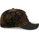 casquette-courbee-noire-ajustee-59fifty-low-profile-floral-cord-three-looms-printed-corduroy-san-diego-padres-mlb-new-era