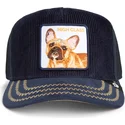casquette-trucker-bleue-marine-chien-bulldog-bouledogue-francais-high-class-remix-the-farm-goorin-bros