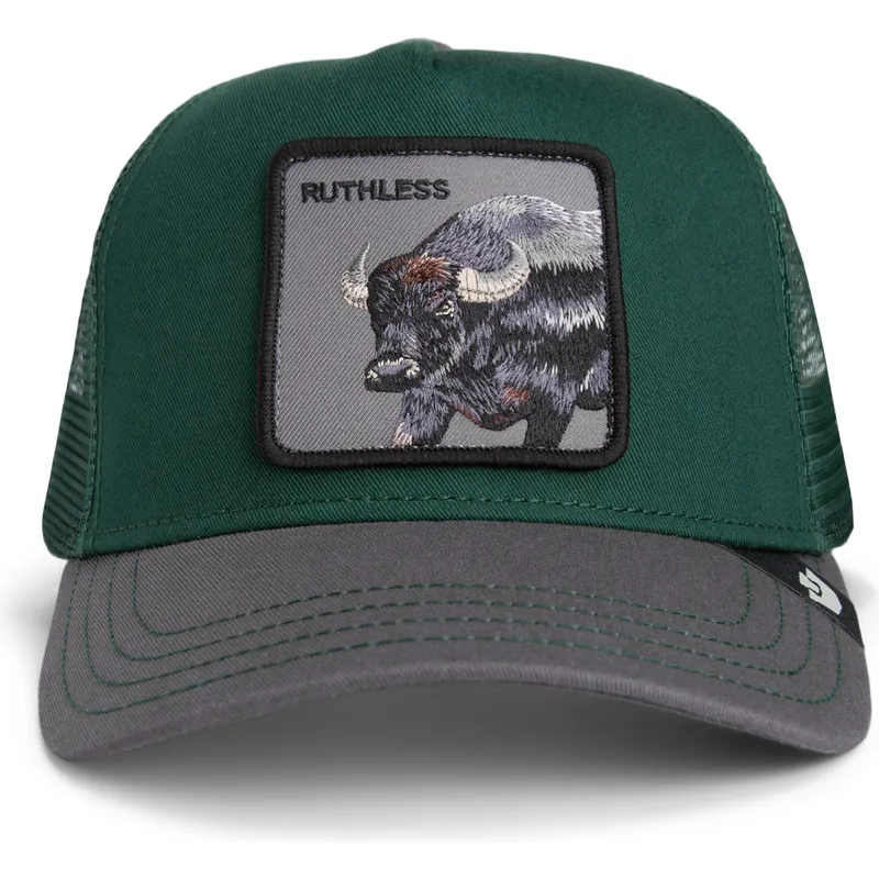 casquette-trucker-verte-et-grise-buffle-ruthless-two-tone-buffalo-sport-the-farm-goorin-bros