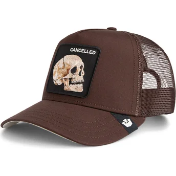 Casquette trucker marron crâne The Cancelled Skull Grit The Farm Goorin Bros.