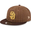 casquette-plate-marron-ajustable-9fifty-retro-crown-wool-pinstripe-san-diego-padres-mlb-new-era