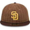 casquette-plate-marron-ajustable-9fifty-retro-crown-wool-pinstripe-san-diego-padres-mlb-new-era