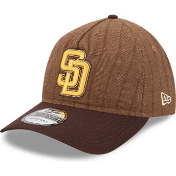 Casquette courbée marron ajustable 9TWENTY A Frame Wool Pinstripe San Diego Padres MLB New Era