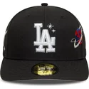 casquette-courbee-noire-ajustee-59fifty-planet-icon-los-angeles-dodgers-mlb-new-era