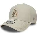 casquette-courbee-beige-snapback-avec-logo-beige-9forty-e-frame-tonal-icon-los-angeles-dodgers-mlb-new-era