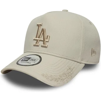 Casquette courbée beige snapback avec logo beige 9FORTY E Frame Tonal Icon Los Angeles Dodgers MLB New Era