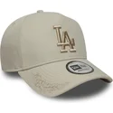 casquette-courbee-beige-snapback-avec-logo-beige-9forty-e-frame-tonal-icon-los-angeles-dodgers-mlb-new-era