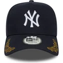casquette-courbee-bleue-marine-snapback-9forty-e-frame-tonal-icon-new-york-yankees-mlb-new-era