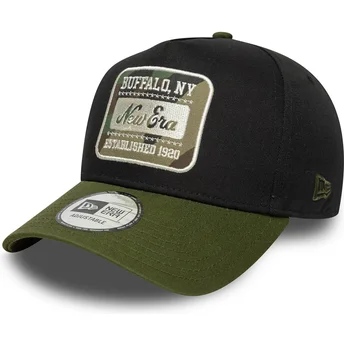 Casquette courbée noire et verte snapback 9FORTY E Frame Camo Patch New Era