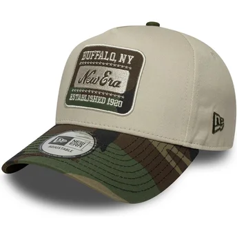 Casquette courbée beige et camouflage snapback 9FORTY E Frame Camo Patch New Era