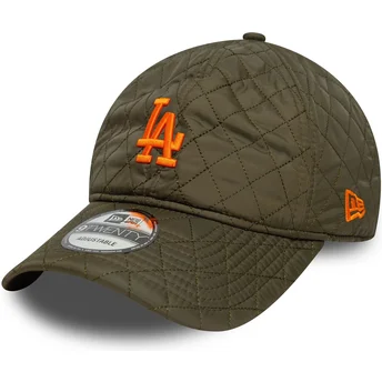 Casquette courbée verte ajustable avec logo orange 9TWENTY Quilted Los Angeles Dodgers MLB New Era