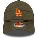 casquette-courbee-verte-ajustable-avec-logo-orange-9twenty-quilted-los-angeles-dodgers-mlb-new-era