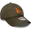 casquette-courbee-verte-ajustable-avec-logo-orange-9twenty-quilted-los-angeles-dodgers-mlb-new-era