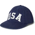 casquette-plate-bleue-marine-ajustable-usa-appliqued-twill-polo-ralph-lauren