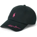 casquette-courbee-noire-ajustable-pink-pony-twill-polo-ralph-lauren