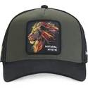 casquette-trucker-verte-et-noire-lion-natural-mystik-mys-beasts-capslab