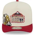 casquette-courbee-beige-et-rouge-snapback-9fifty-a-frame-precurved-hardwood-classics-denver-nuggets-nba-new-era