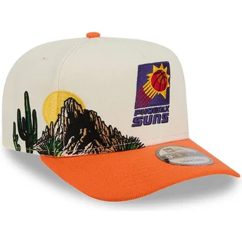 Casquette courbée beige et orange snapback 9FIFTY A Frame Precurved Hardwood Classics Phoenix Suns NBA New Era