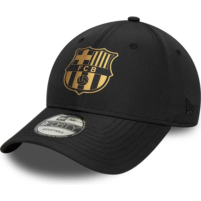 casquette-courbee-noire-ajustable-fc-barcelona-laliga-9forty-gold-new-era