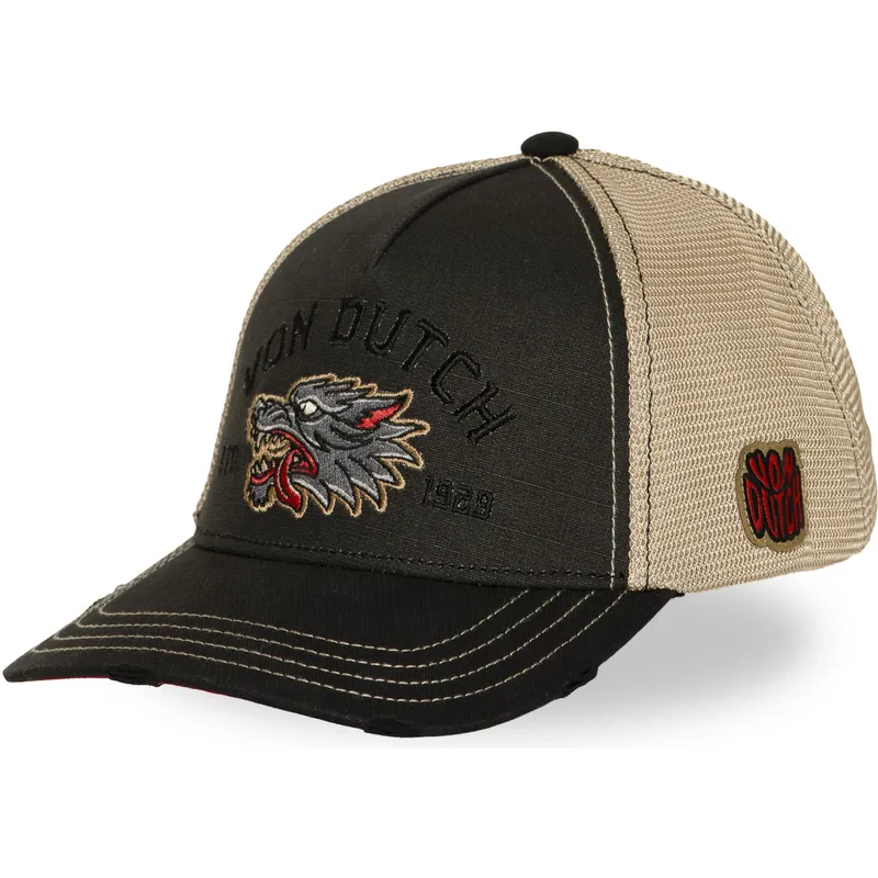 casquette-trucker-noire-et-beige-wild12-von-dutch