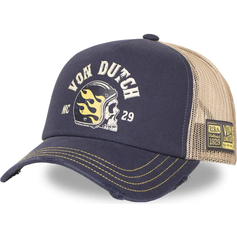 casquette-trucker-bleue-marine-et-beige-crew30-von-dutch