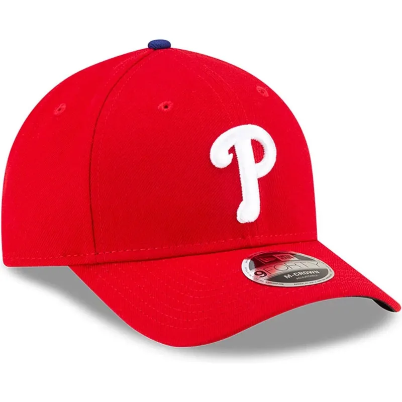 casquette-courbee-rouge-snapback-9forty-m-crown-player-replica-philadelphia-phillies-mlb-new-era