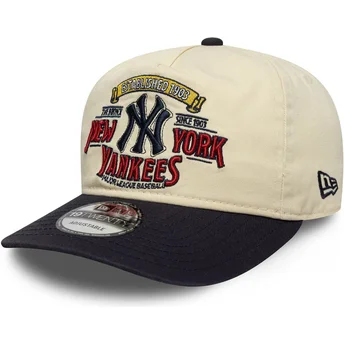Casquette courbée beige et bleue marine ajustable 19TWENTY Washed Graphic New York Yankees MLB New Era