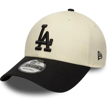 Casquette courbée beige et noire ajustable 9FORTY Colour Block Los Angeles Dodgers MLB New Era