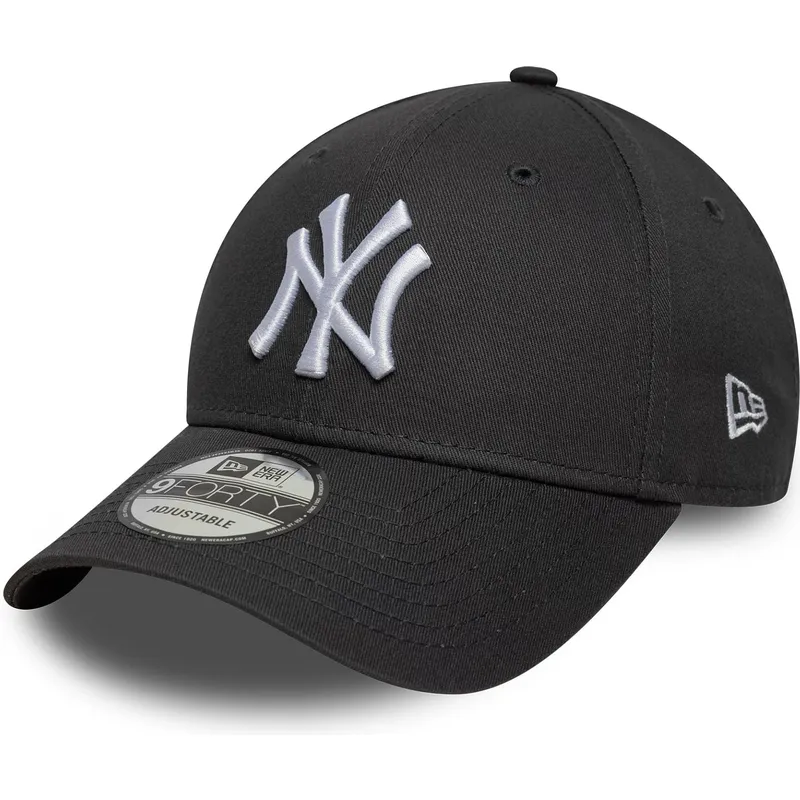 casquette-courbee-grise-ajustable-9forty-league-essential-new-york-yankees-mlb-new-era