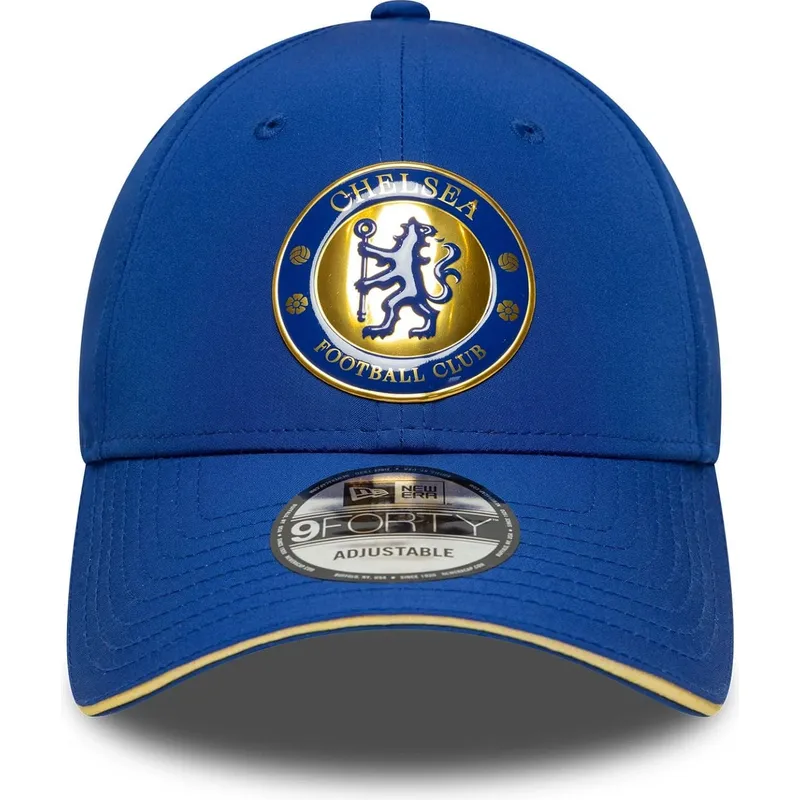 casquette-courbee-bleue-ajustable-9forty-retro-chelsea-football-club-premier-league-new-era