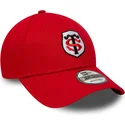 casquette-courbee-rouge-ajustable-9forty-core-stade-toulousain-top-14-new-era