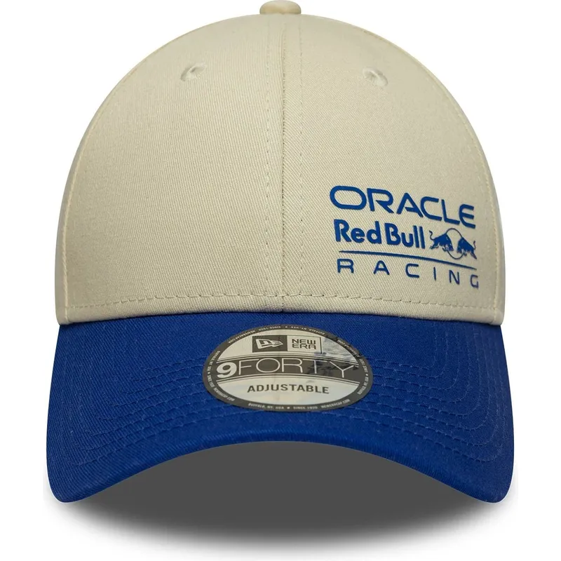casquette-courbee-beige-et-bleue-ajustable-9forty-seasonal-red-bull-racing-formula-1-new-era