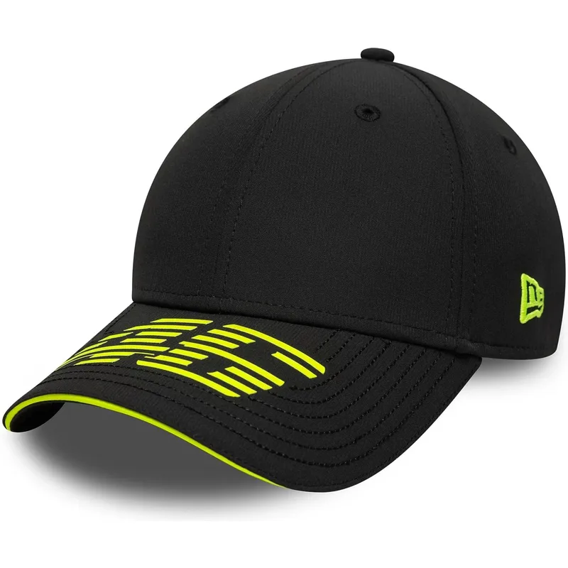 casquette-courbee-noire-ajustable-9forty-recycled-stripe-valentino-rossi-vr46-motogp-new-era