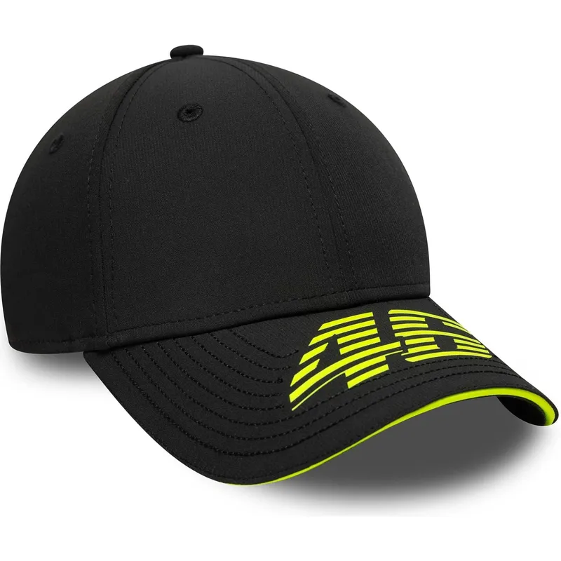 casquette-courbee-noire-ajustable-9forty-recycled-stripe-valentino-rossi-vr46-motogp-new-era
